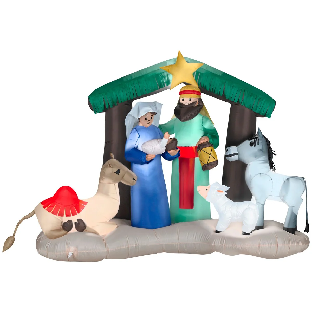 Gemmy Christmas Inflatable Nativity Scene, 4.5 ft Tall