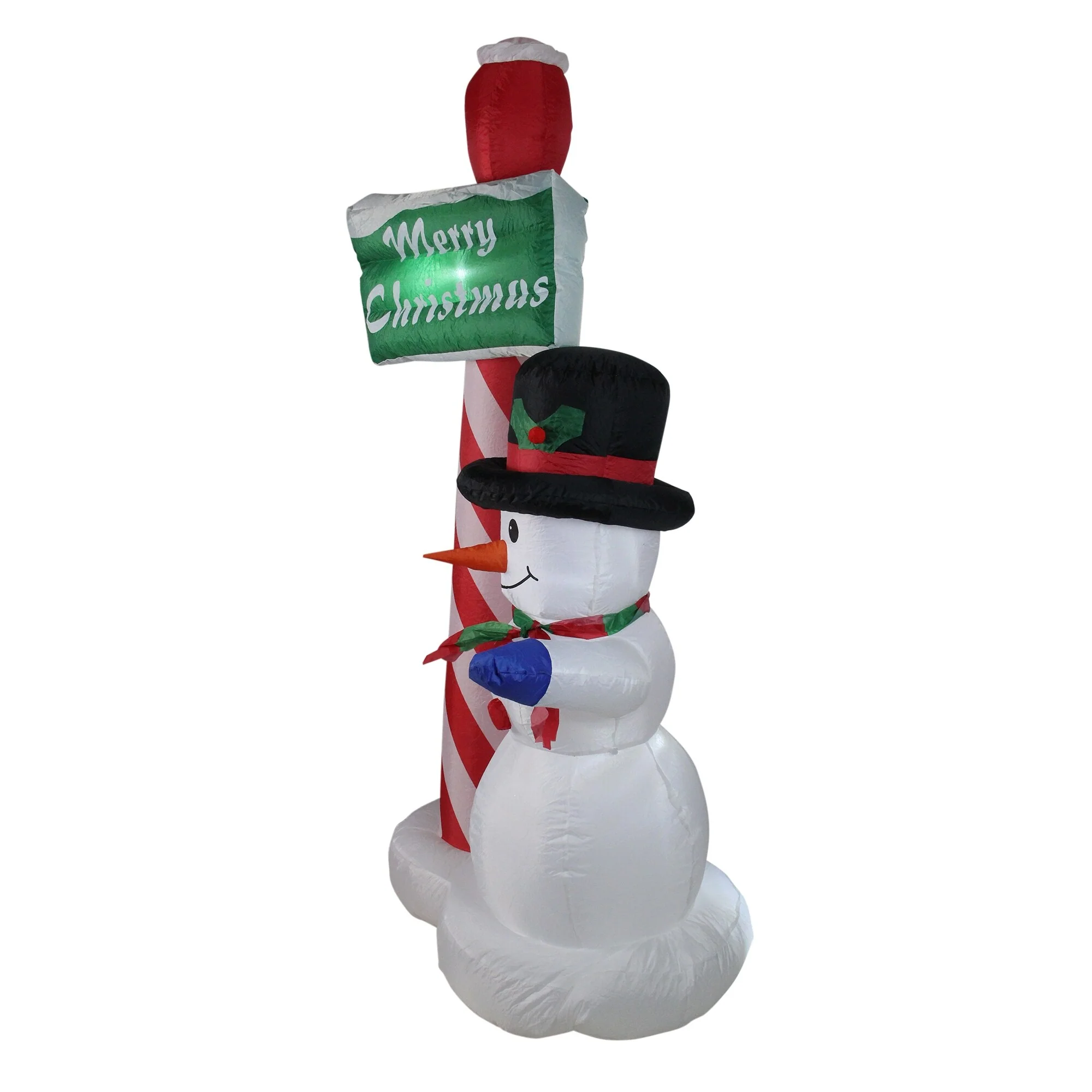 6' Inflatable Snowman Merry Christmas Sign Christmas Yard Art Decor