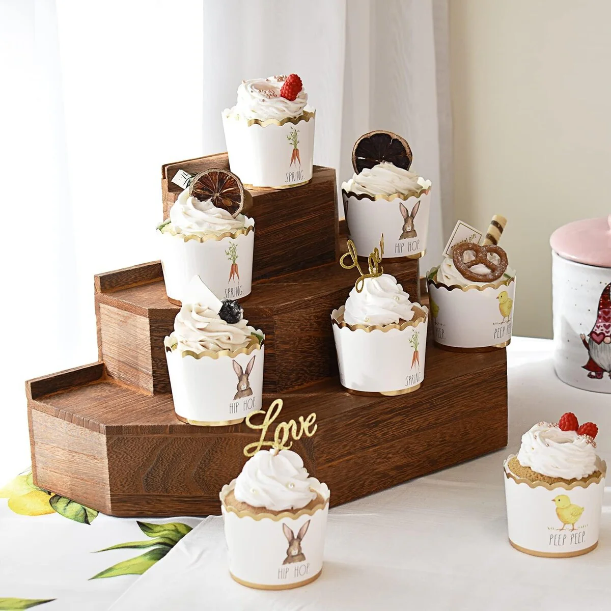 3-Tier Wood Stair Step Shelf Display Stand - S