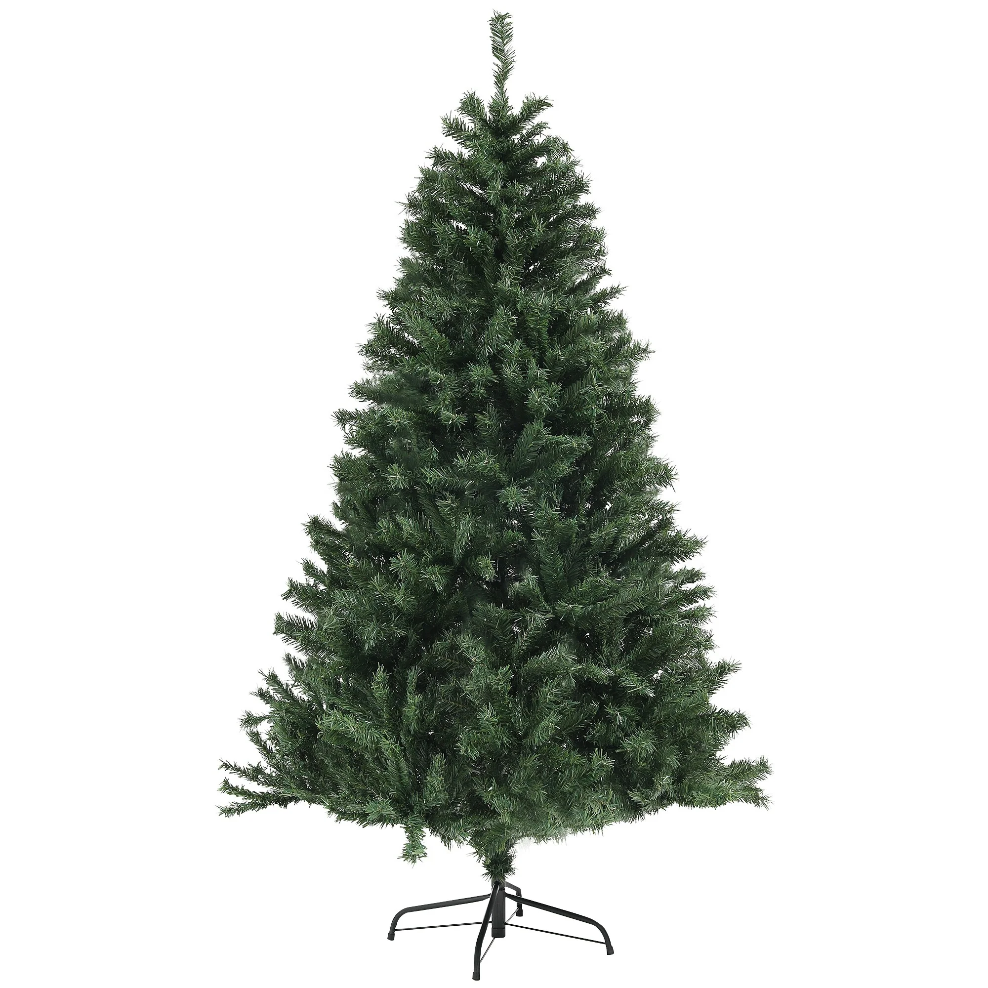 Unlit 6ft/7.5ft/9ft Artificial Christmas Tree, Auto Open Xmas Tree with 1000-2132 Branch Tips & Sturdy Steel Stand