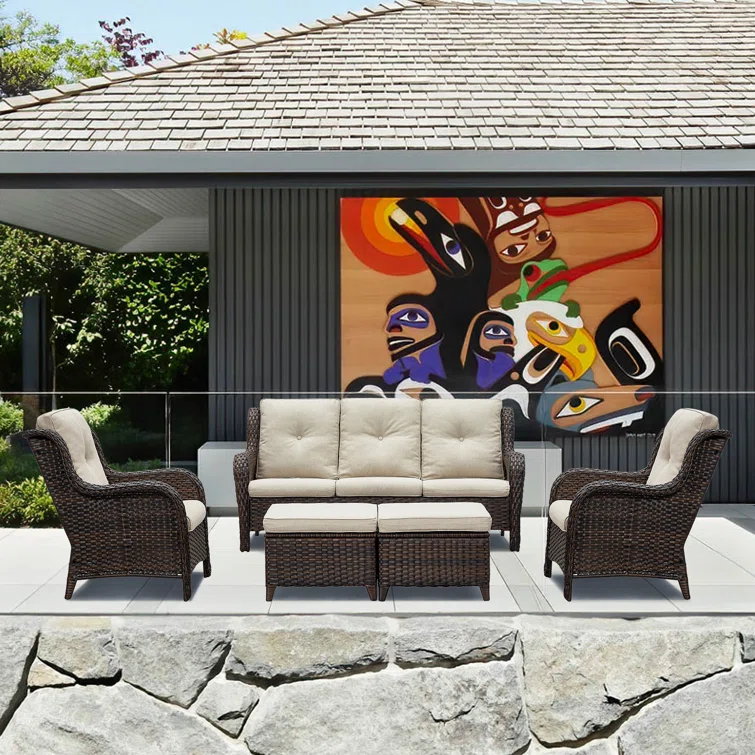 Bonia 5 - Person Outdoor Seating Group with Cushions