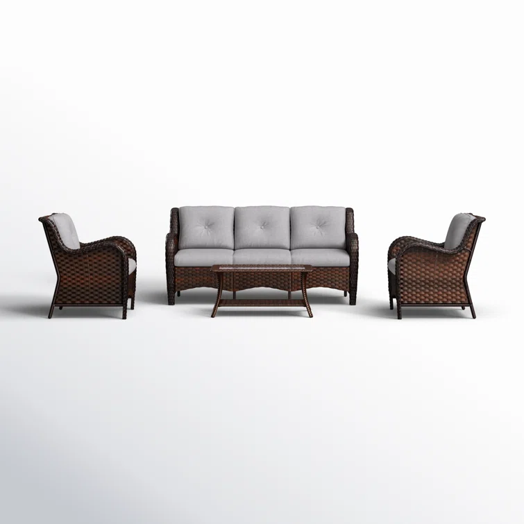 Altider 5 - Person Outdoor Seating Group with Cushions (Set of 4)