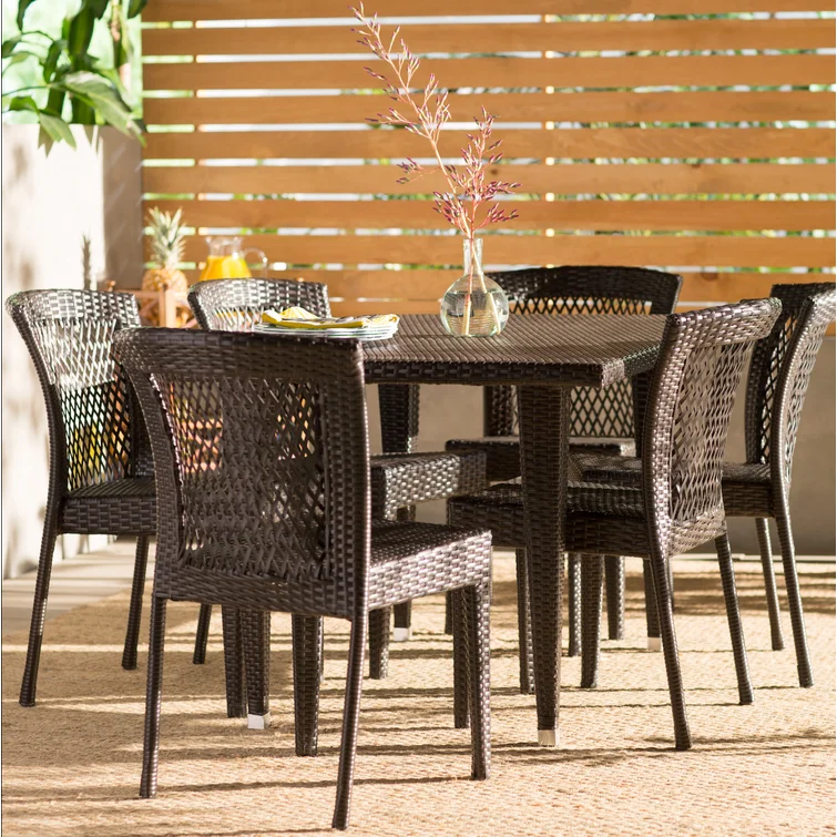 Aonna 6 - Person Rectangular Outdoor Dining Set