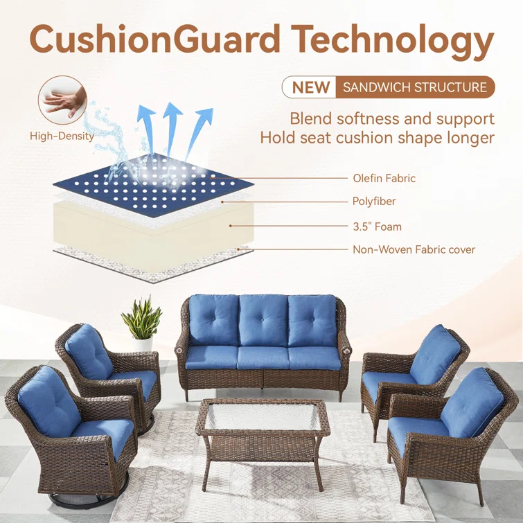 Floral 2 - Person Outdoor Seating Group With Cushions With Side Table