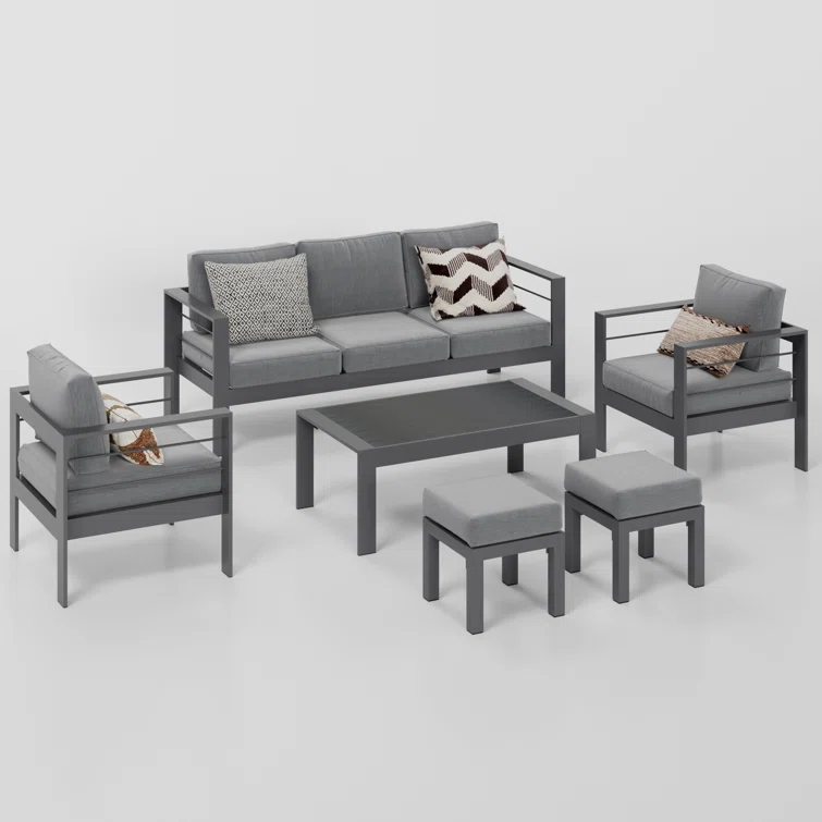 7 - Person Outdoor Seating Group with Cushions