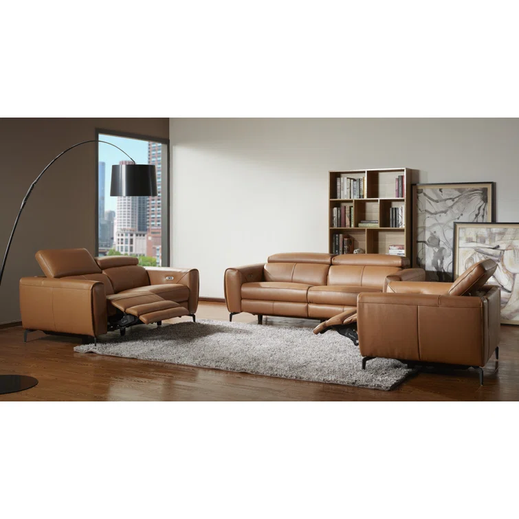 82'' Leather Power Reclining Sofa