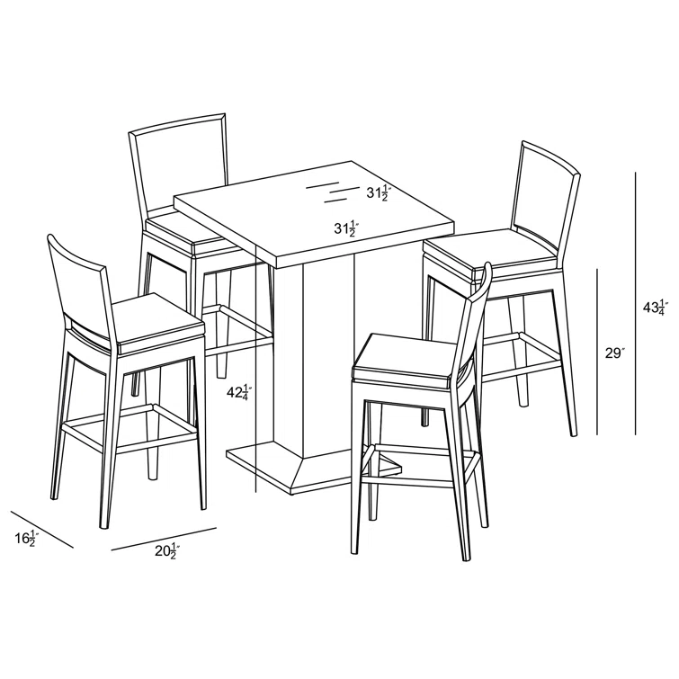 Buckholtz 4 - Person Square Outdoor Dining Set with Cushions