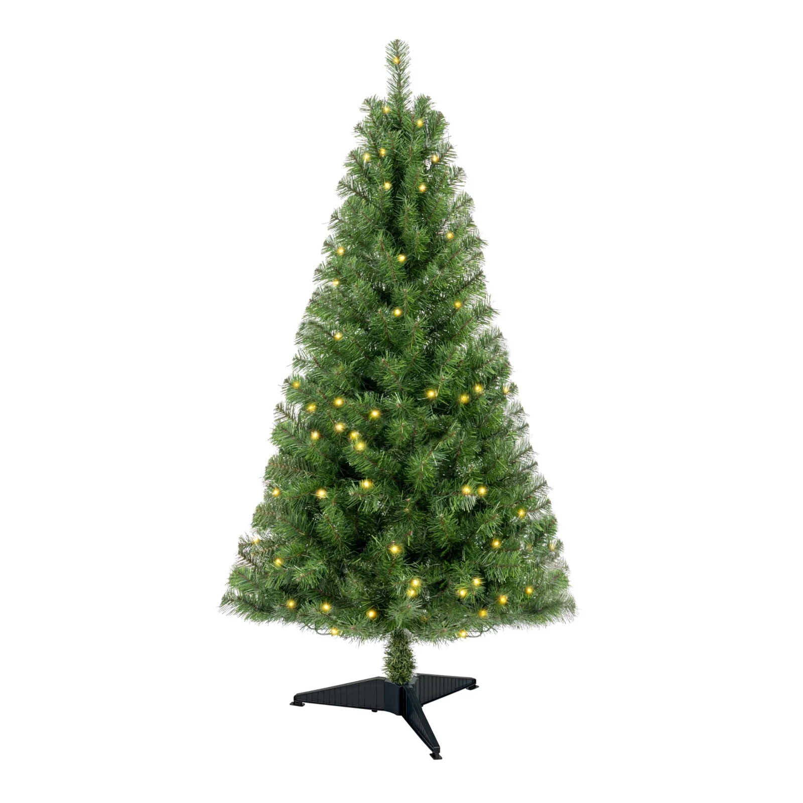 4ft Artificial Christmas Tree with 100 Warm LED Lights, Realistic 241 Branch Tips, and Stand, Easy Assembly