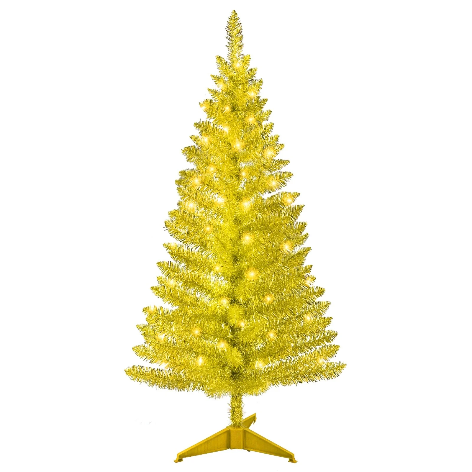 4FT Christmas Tree with 50 UL Lights,122 PVC Tips-Prelit Artificial Holiday Tree for Indoor Decoration,Small Space,Tabletop