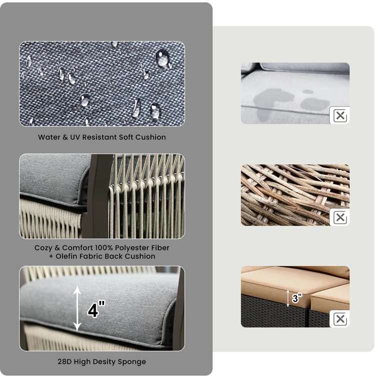 Buenhomino 5 - Person Outdoor Seating Group with Cushions