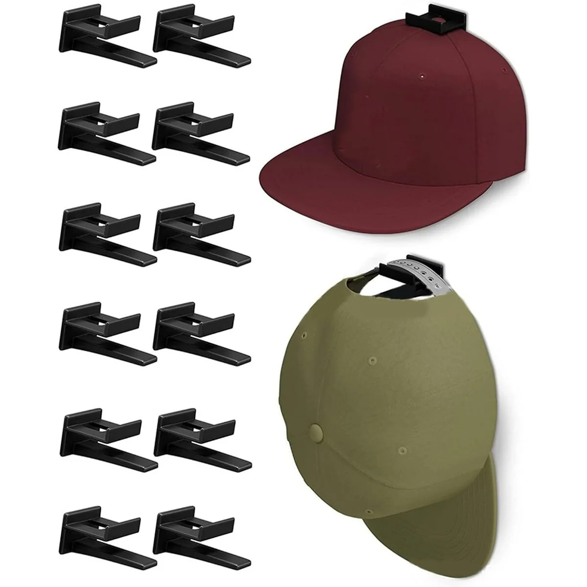 12-Hook Baseball Cap Hat Rack