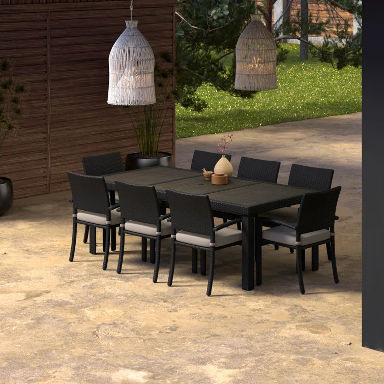 Ehrenfried 8 - Person Rectangular Outdoor Dining Set with Cushions