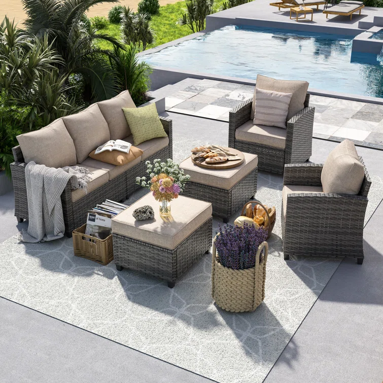 Mashawna 5 - Person Outdoor Seating Group with Cushions