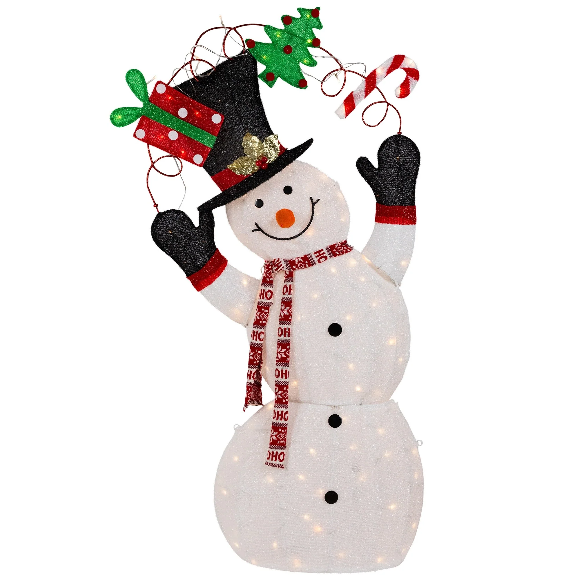 3D Lighted Festive Snowman Outdoor Christmas Decoration - 46
