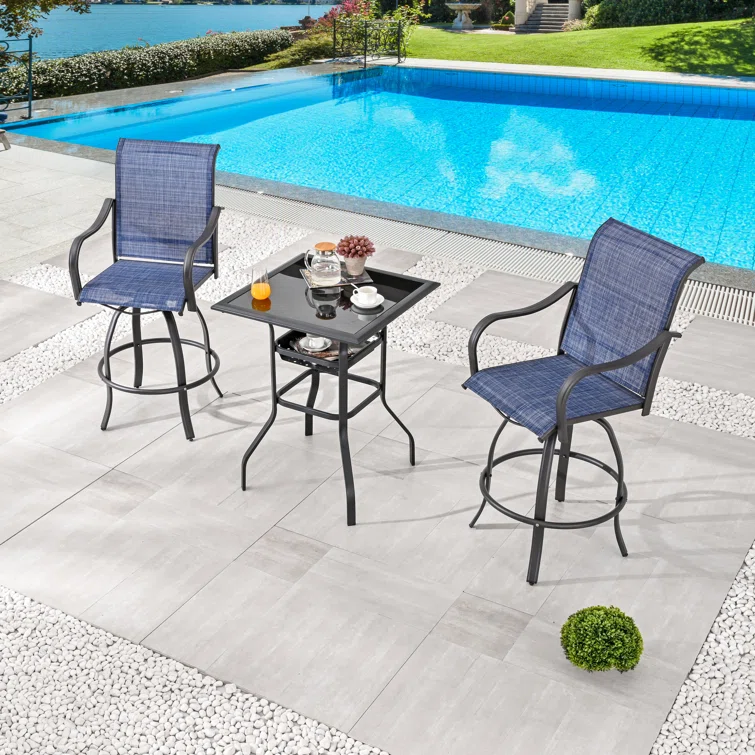 Motto Square 2 - Person Swivel Bar Height Bistro Dining Set