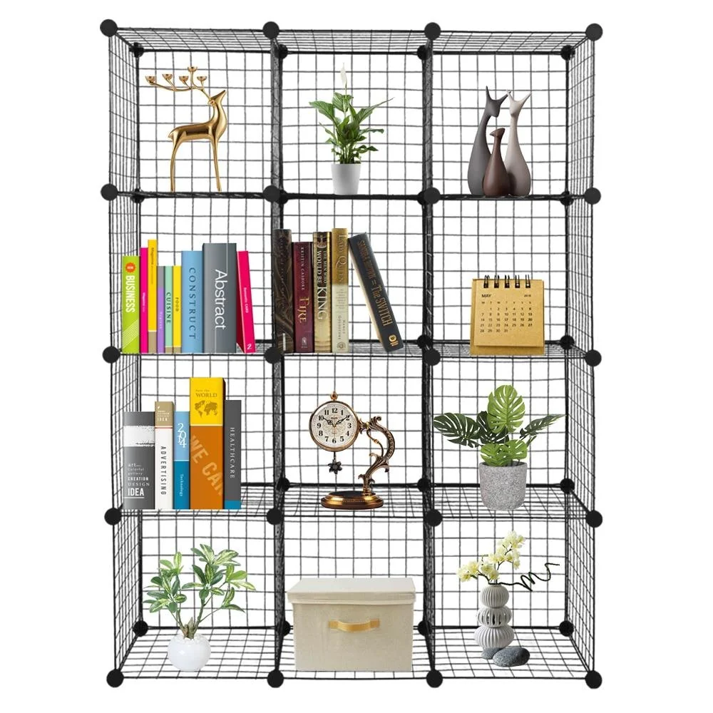 12-Cube Wire Shelf Storage Metal Shelves Modular Metal shelve