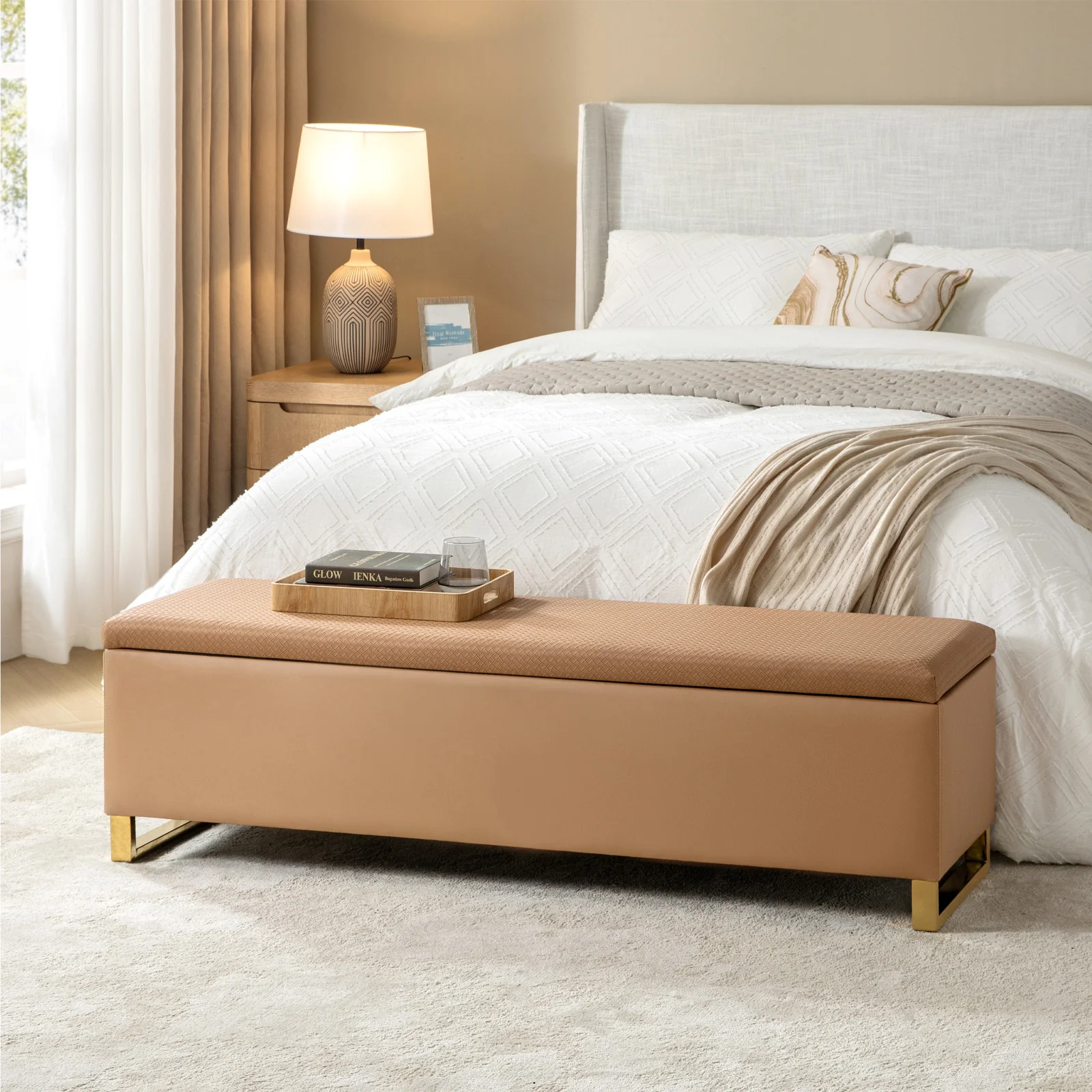 Pablo Storage Bench with Two Small Ottomans