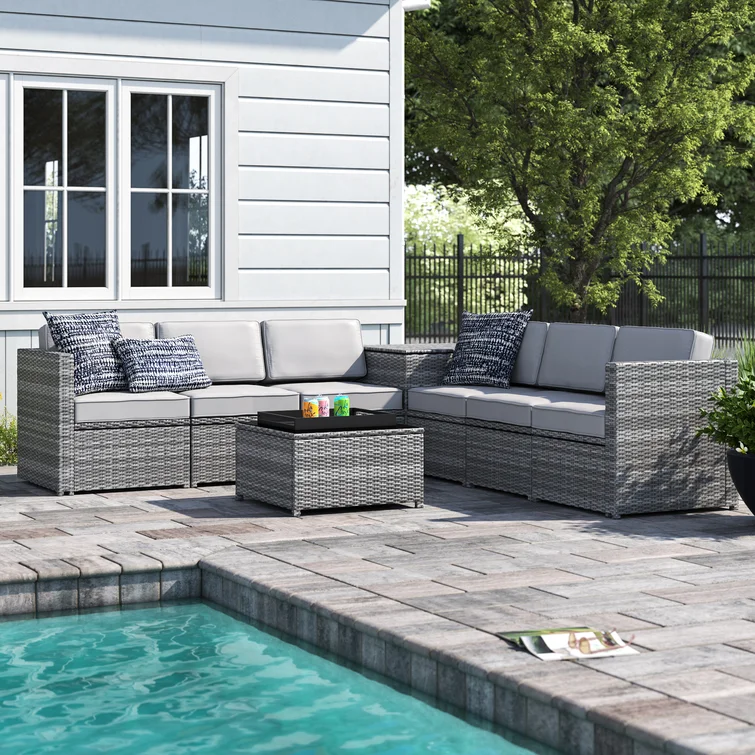 Burand 6 - Person Outdoor Seating Group with Cushions