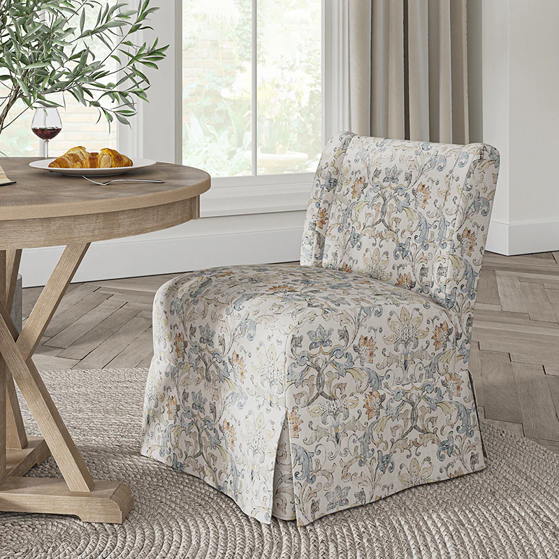 Ellmar Slipper Chair with Washable Slipcover and Solid Wood Legs