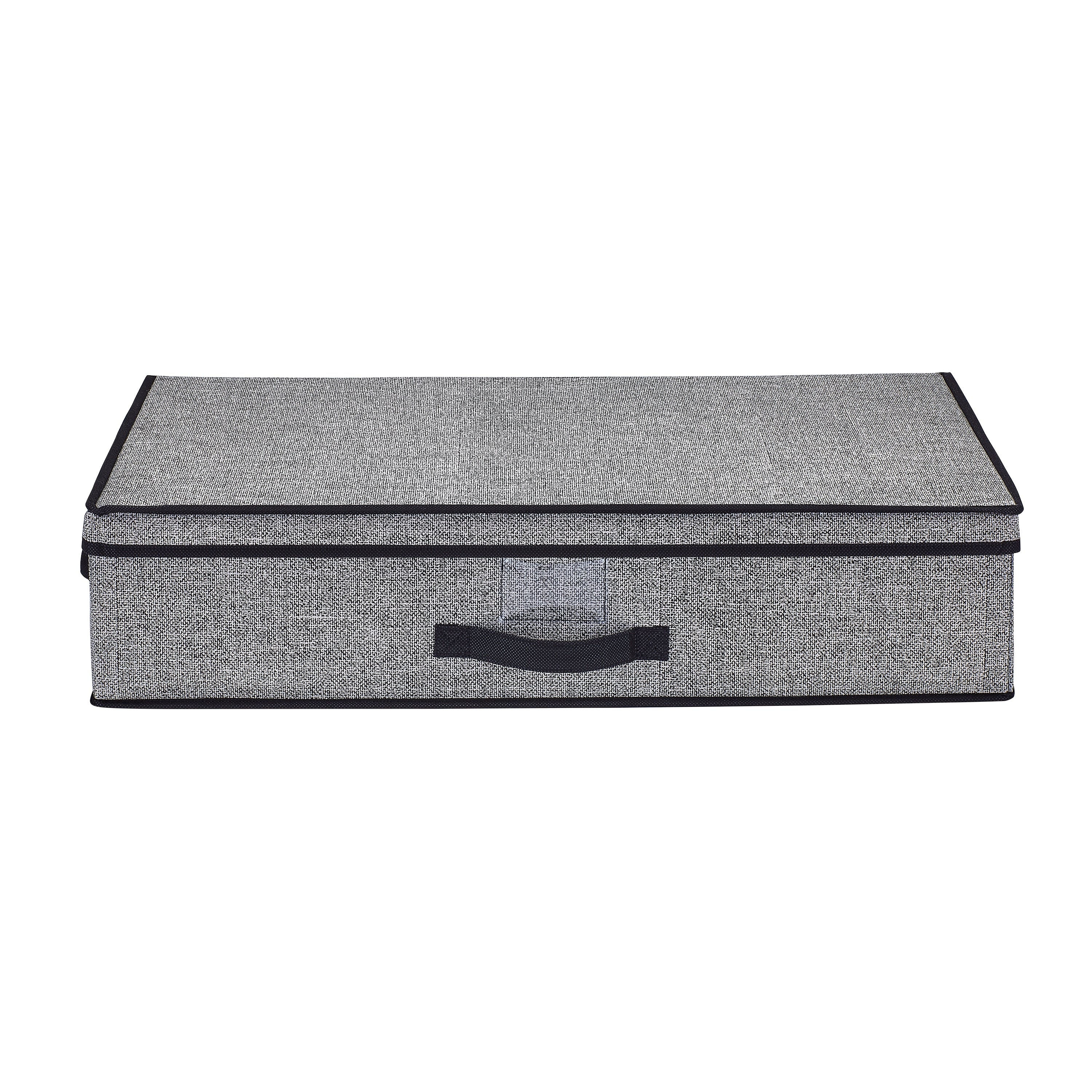 Simplify Under-the-bed Black and Grey Storage Box - L28x W16x H6