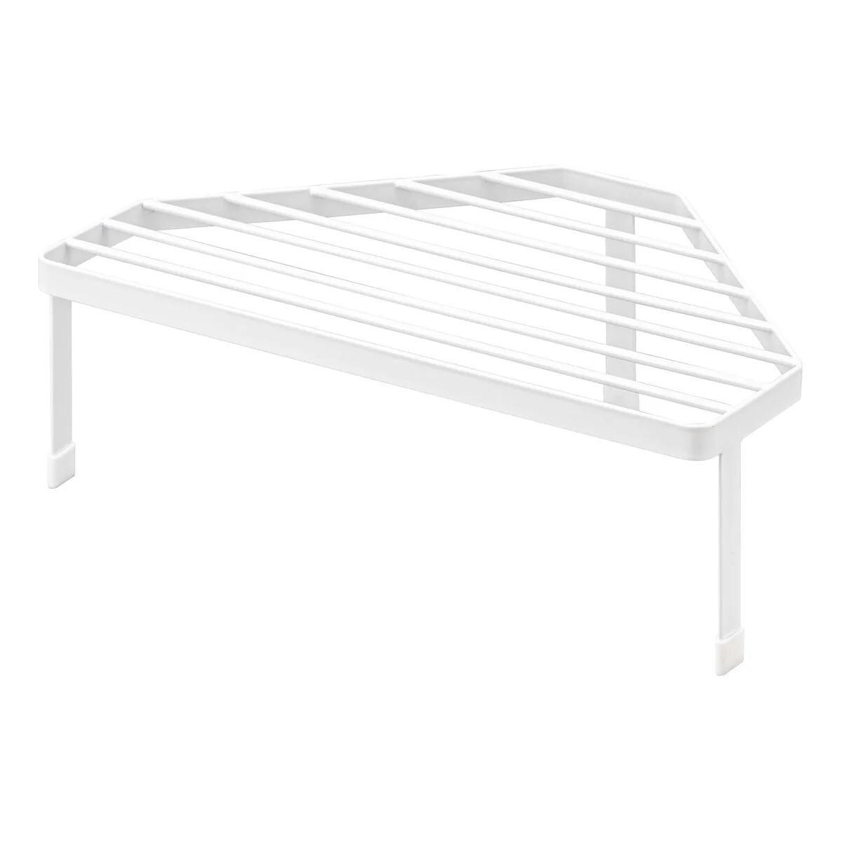 Yamazaki Home Corner Riser - One-Tier, Steel, Holds 11 lbs - L 8.86 x W 13.39 x H 4.41 inches