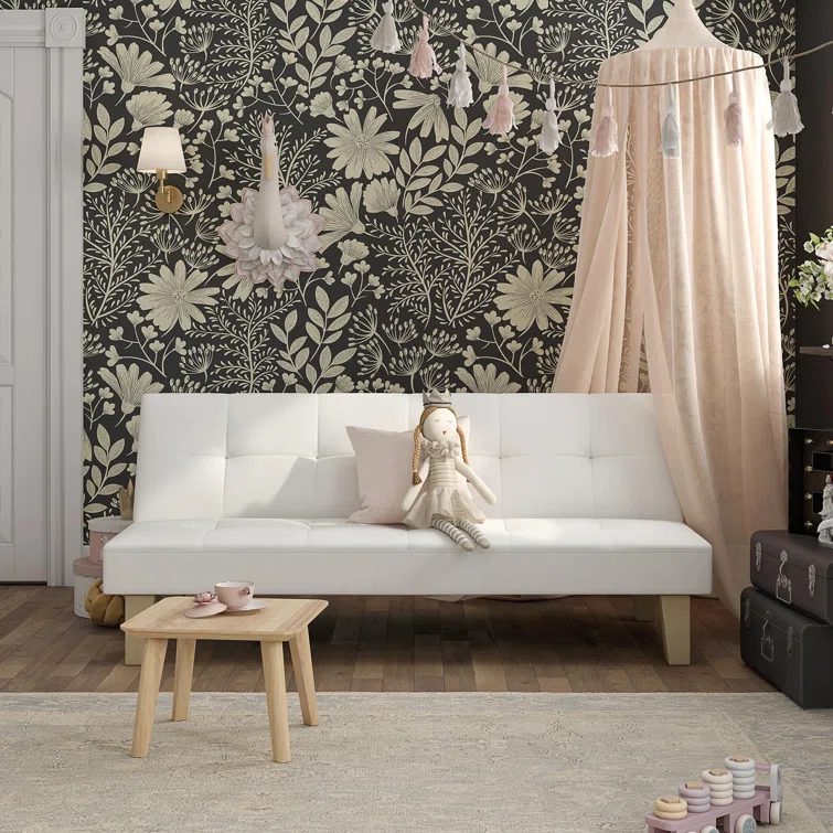 Achsah Twin 69'' Faux Leather Convertible Sofa