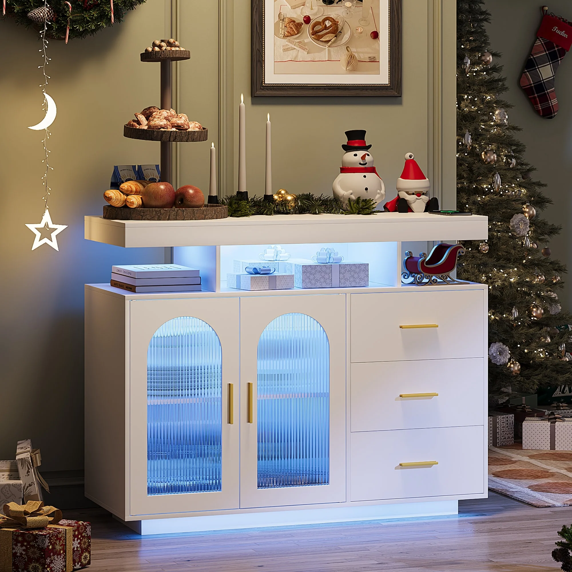 39''Wide Sideboard With LED Light - N/A