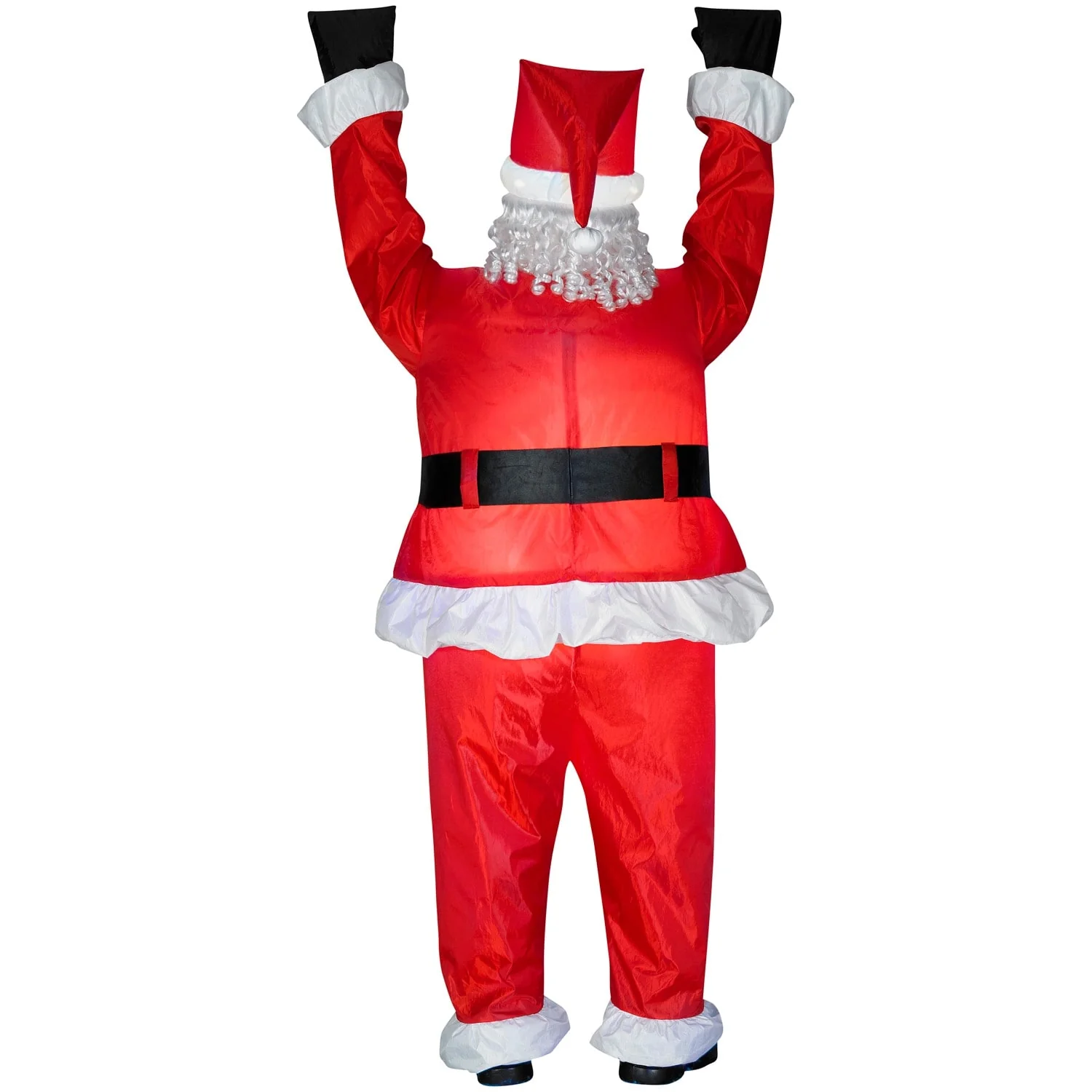 Gemmy Christmas Inflatable Realistic Roof Hangin' Santa, 6.5 ft Tall