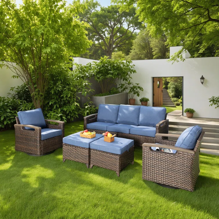 Buenhomino 5 - Person Outdoor Seating Group with Cushions