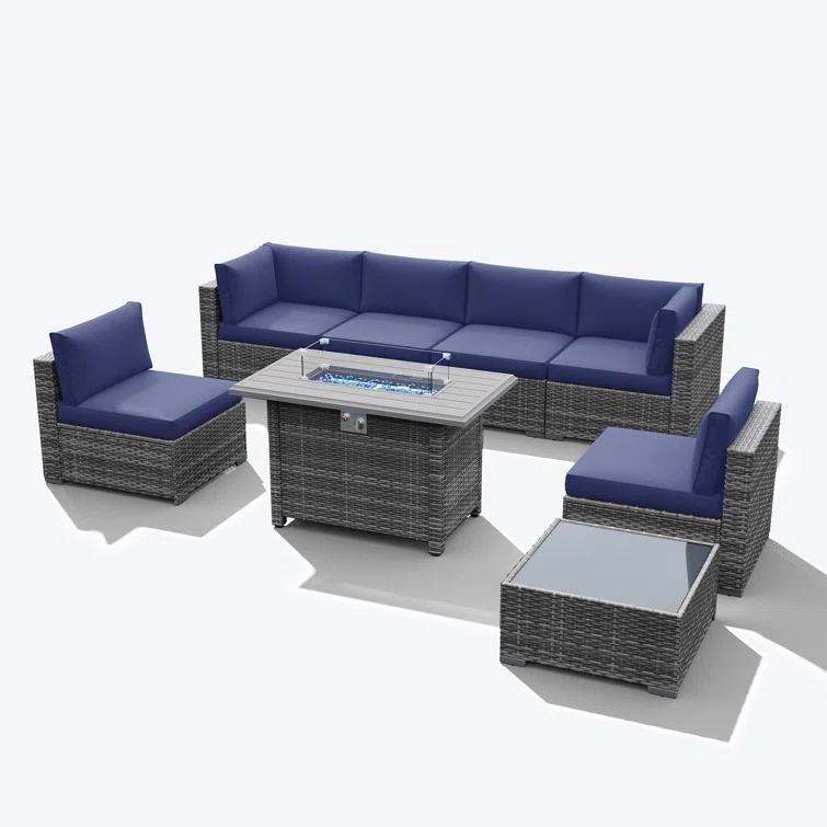 Caydin 6 - Person Outdoor Seating Group with Cushions