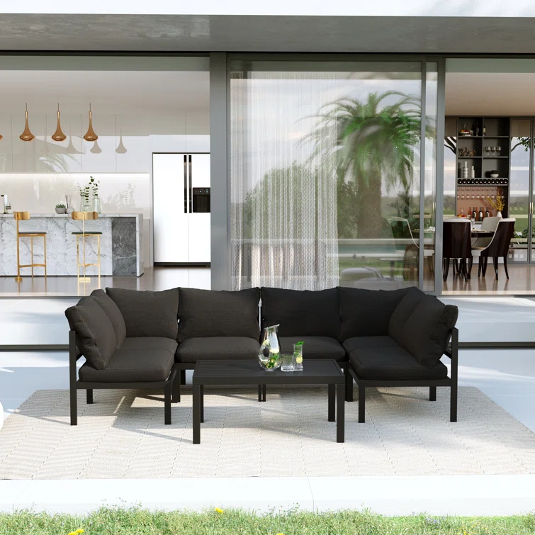 Bobur 6 - Person Outdoor Seating Group with Cushions