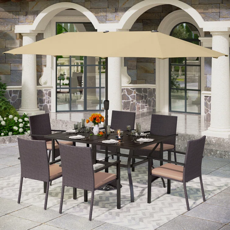 Armisha 6 - Person Rectangular Outdoor Dining Set