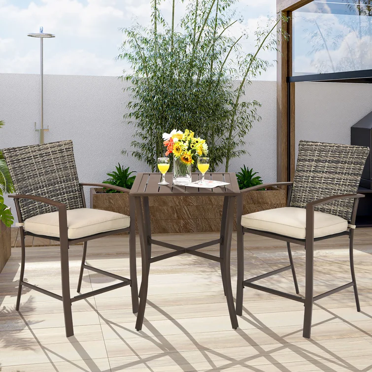 2 - Person Square Outdoor Dining Set with Cushions