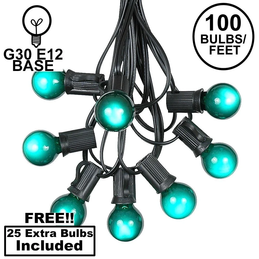 100 Foot G30 Outdoor Globe Patio String Lights - Set of 125 G30 Globe Bulbs
