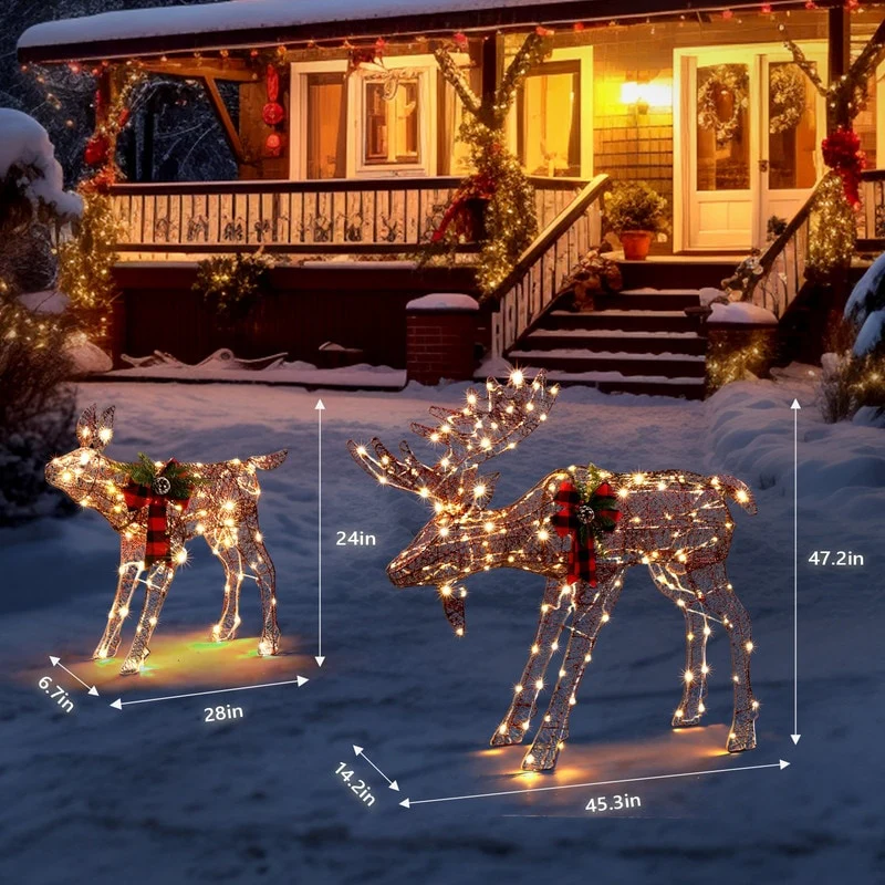 2pcs 4ft Moose Family with 200LED