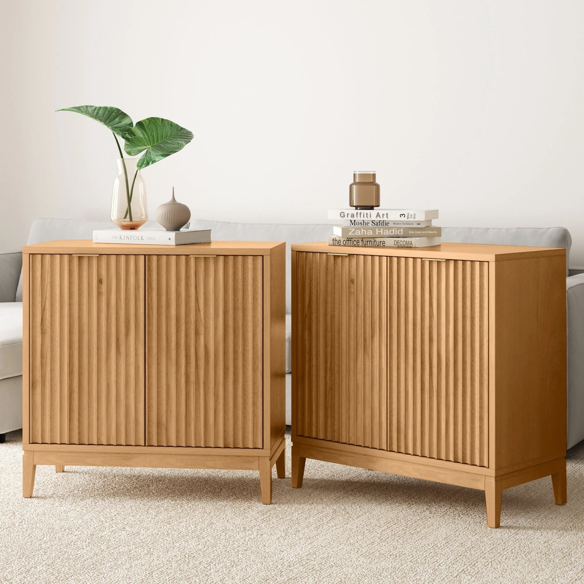 Jasper Modern Sideboard, Kitchen Storage Cabinet with Fluted Doors