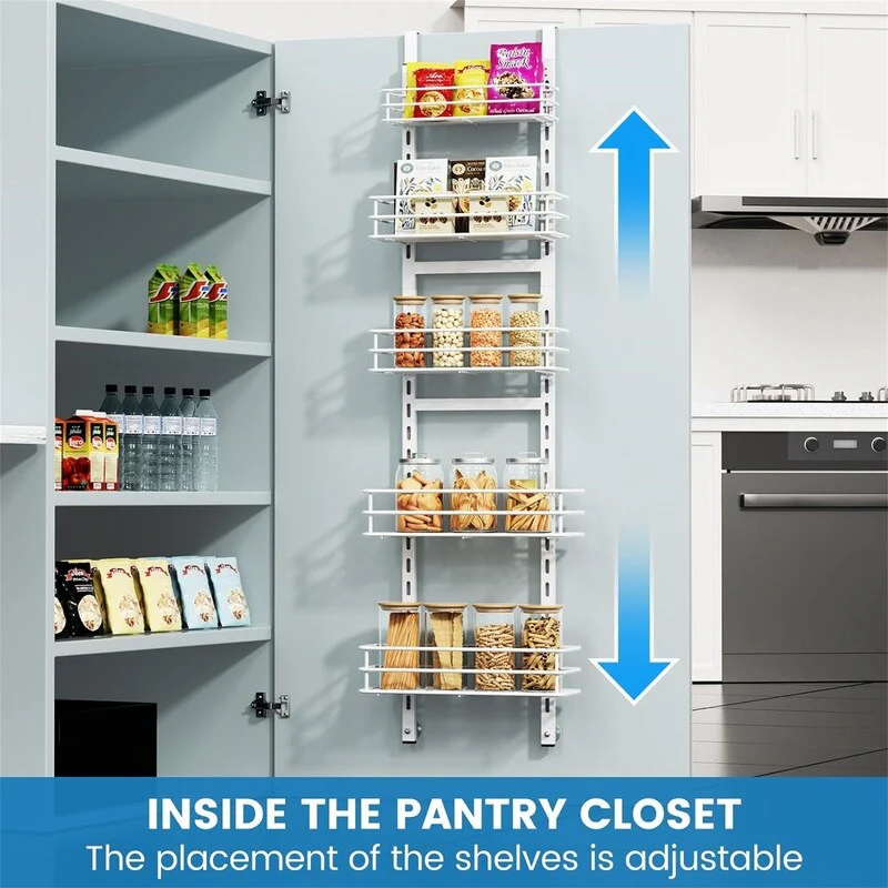 Adjustable 5-Tier Over the Door Pantry Organizer - 4.72