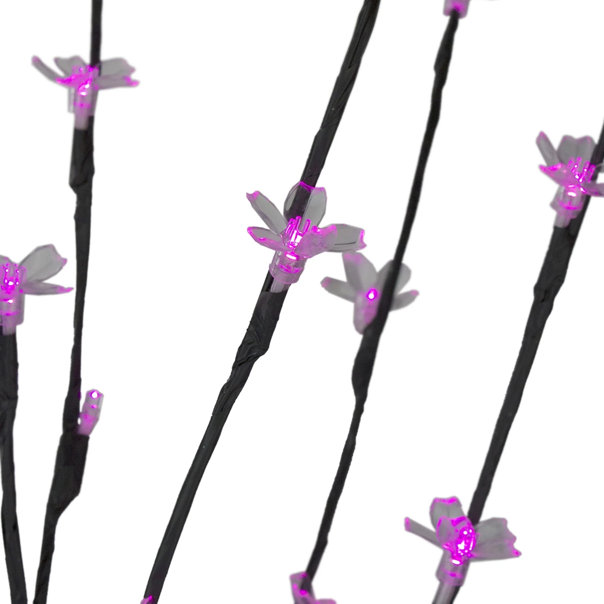3 Pre-Lit Cherry Blossom Artificial Tree Branches 2.5' Pink LED Lights