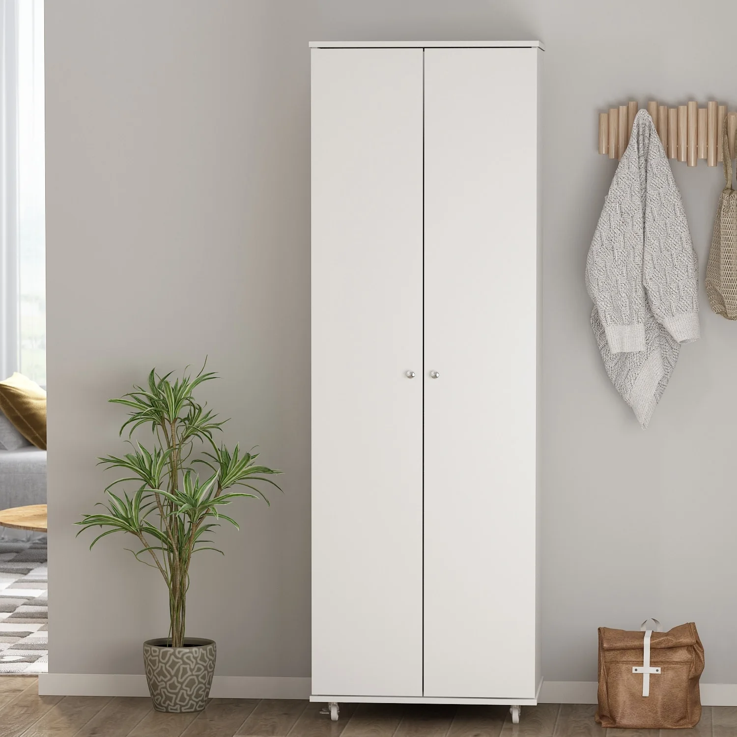 2-Doors 9 Tires Shoes Cabinet With Large Storage Space