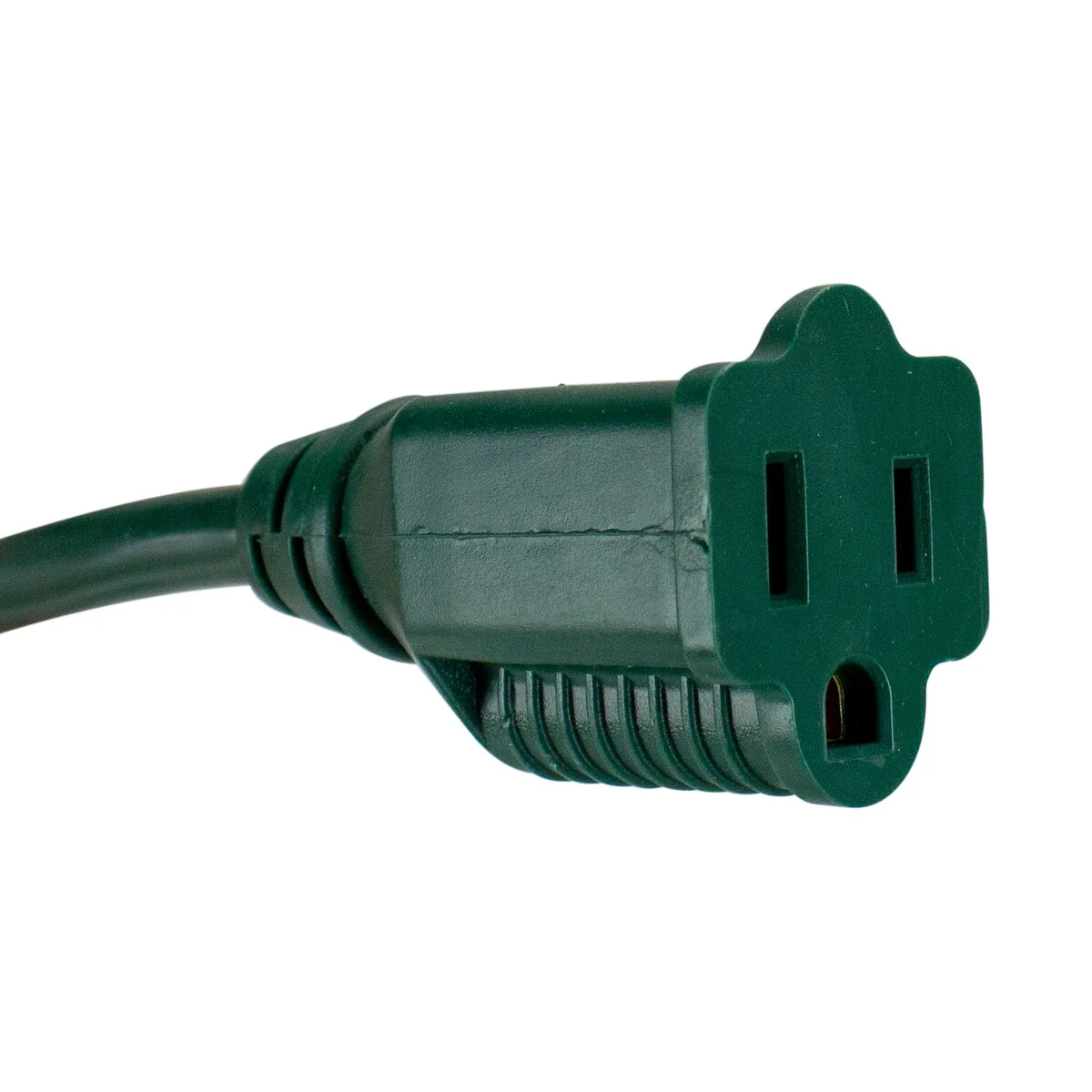 12ft Green 3-Prong Outdoor Commercial Extension Power Cord with Outlet Block - 12'