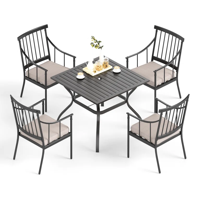 Arlane 4 - Person Square Outdoor Dining Set with Cushions