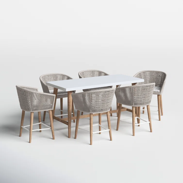 Boyd 6 - Person Rectangular Outdoor Dining Set with Cushions