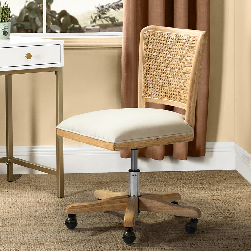 Blanca Cane Task Vanity Table Chair