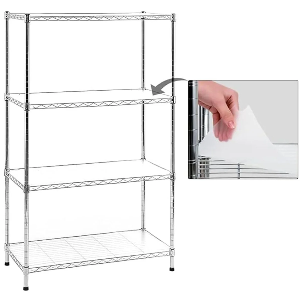 Chrome 4/5-Tier Shelving Unit Heavy-Duty Steel Shelves