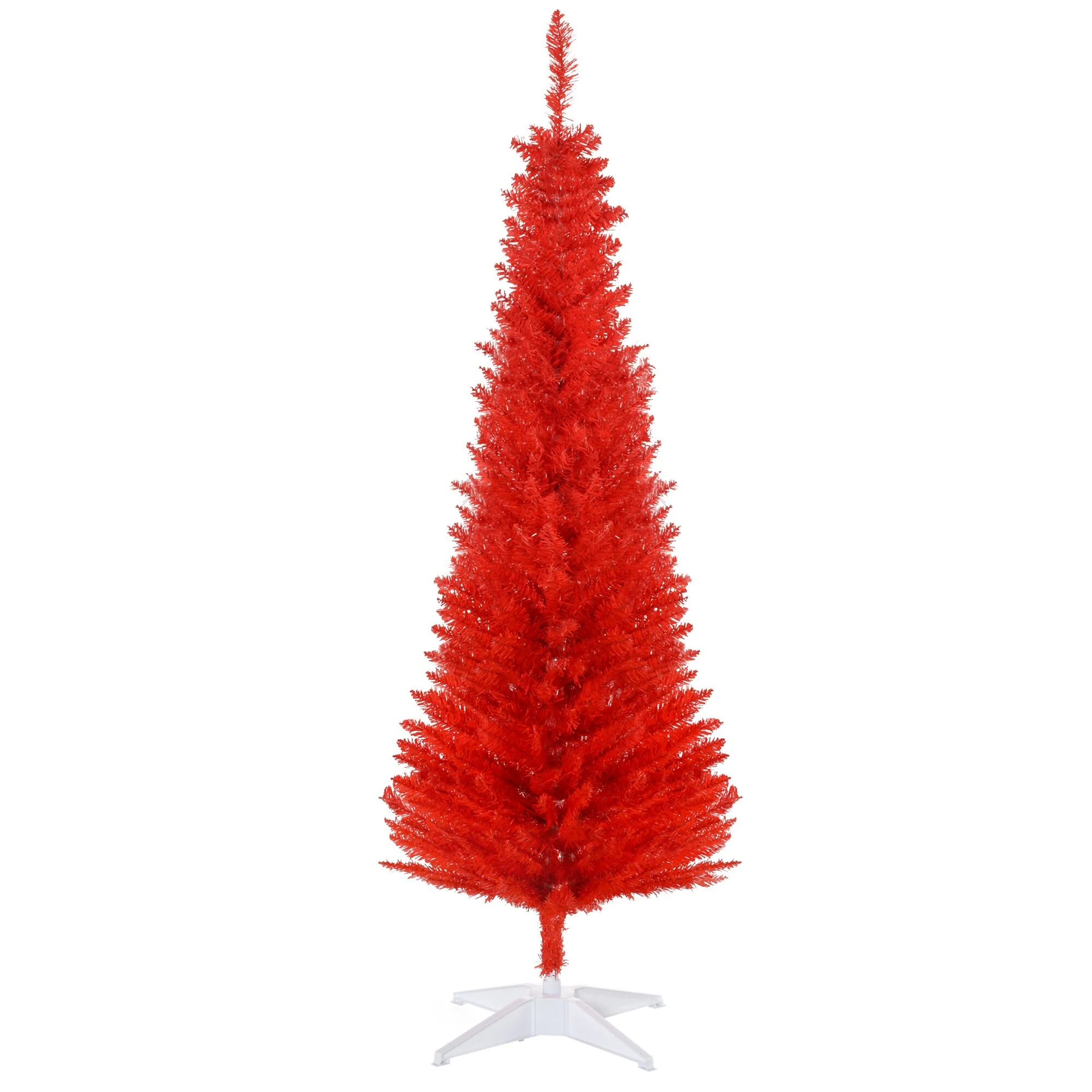 Unlit 5ft Artificial Pencil Christmas Tree with Realistic Branches and Slim Profile