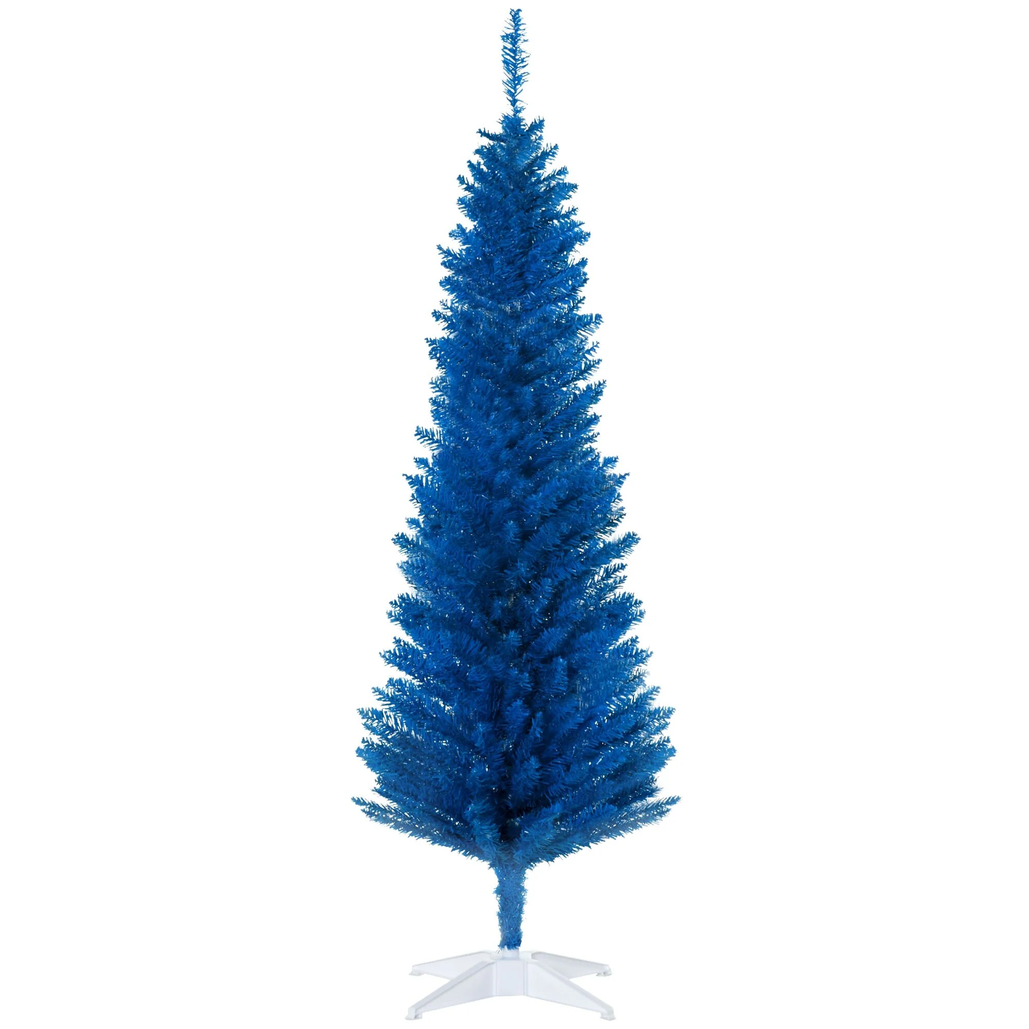 Space-Saving 5ft/7ft Pencil Christmas Tree Realistic Tips Flame-Retardant Safe for Compact Areas