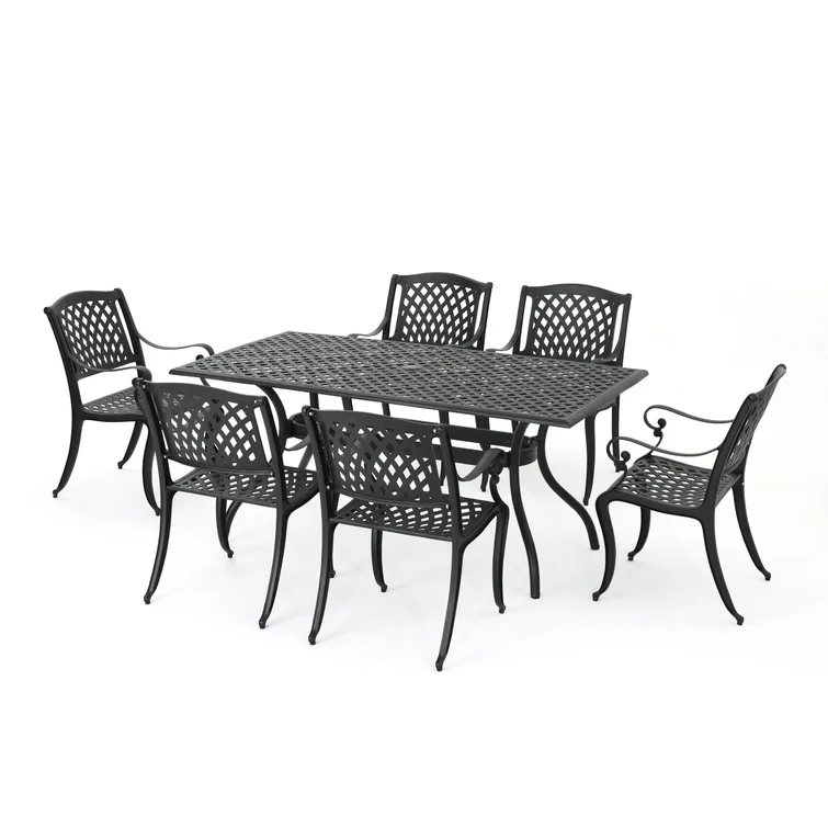 Calisa 6 - Person Rectangular Outdoor Dining Set