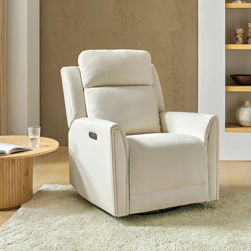 Alois Swivel And Rocker Power Recliner With USB,  Adjustable Headrest and One-Touch Reset