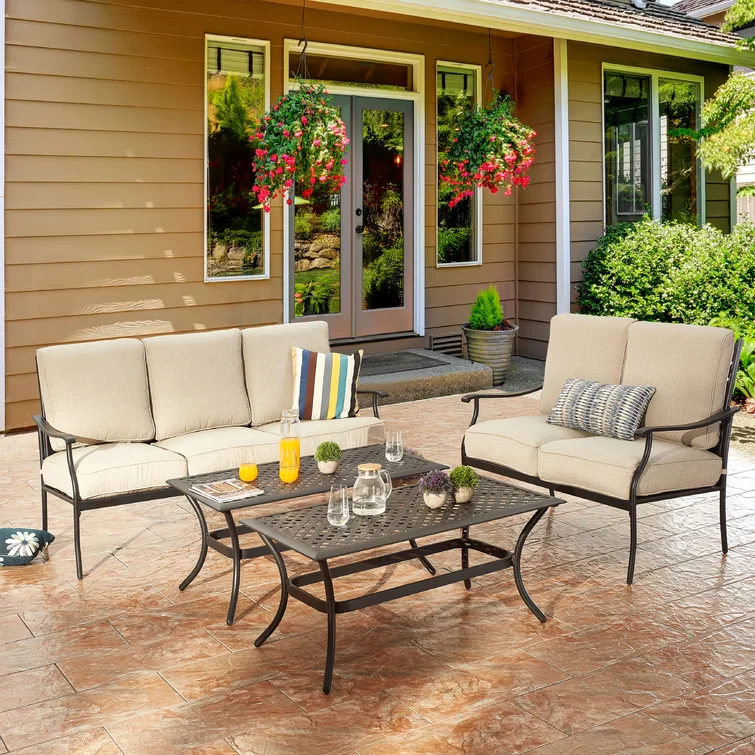 Graff 5 - Person Outdoor Seating Group with Cushions