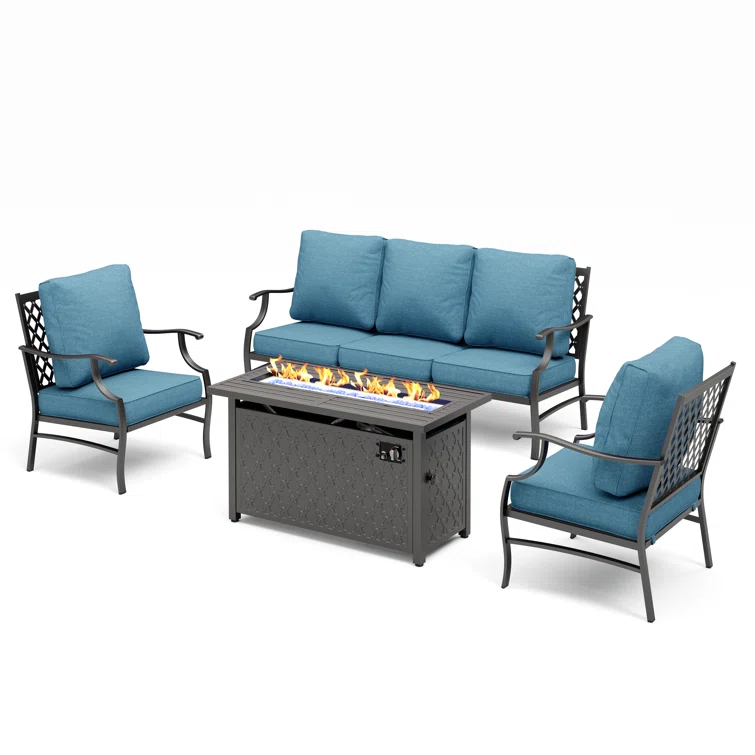 Asfand 5 - Person Outdoor Seating Group with Cushions